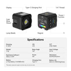 Ulanzi L3 RGB LED Waterproof Video Light Mini Magnetic Cube 2700K 7000K