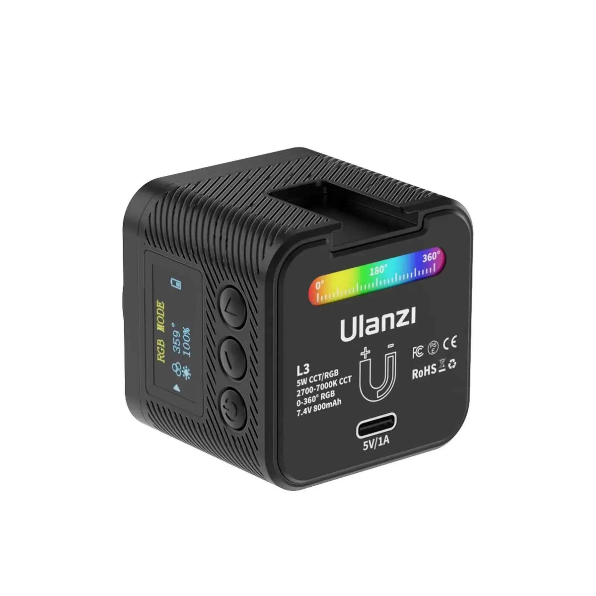 Ulanzi L3 RGB LED Waterproof Video Light Mini Magnetic Cube 2700K 7000K