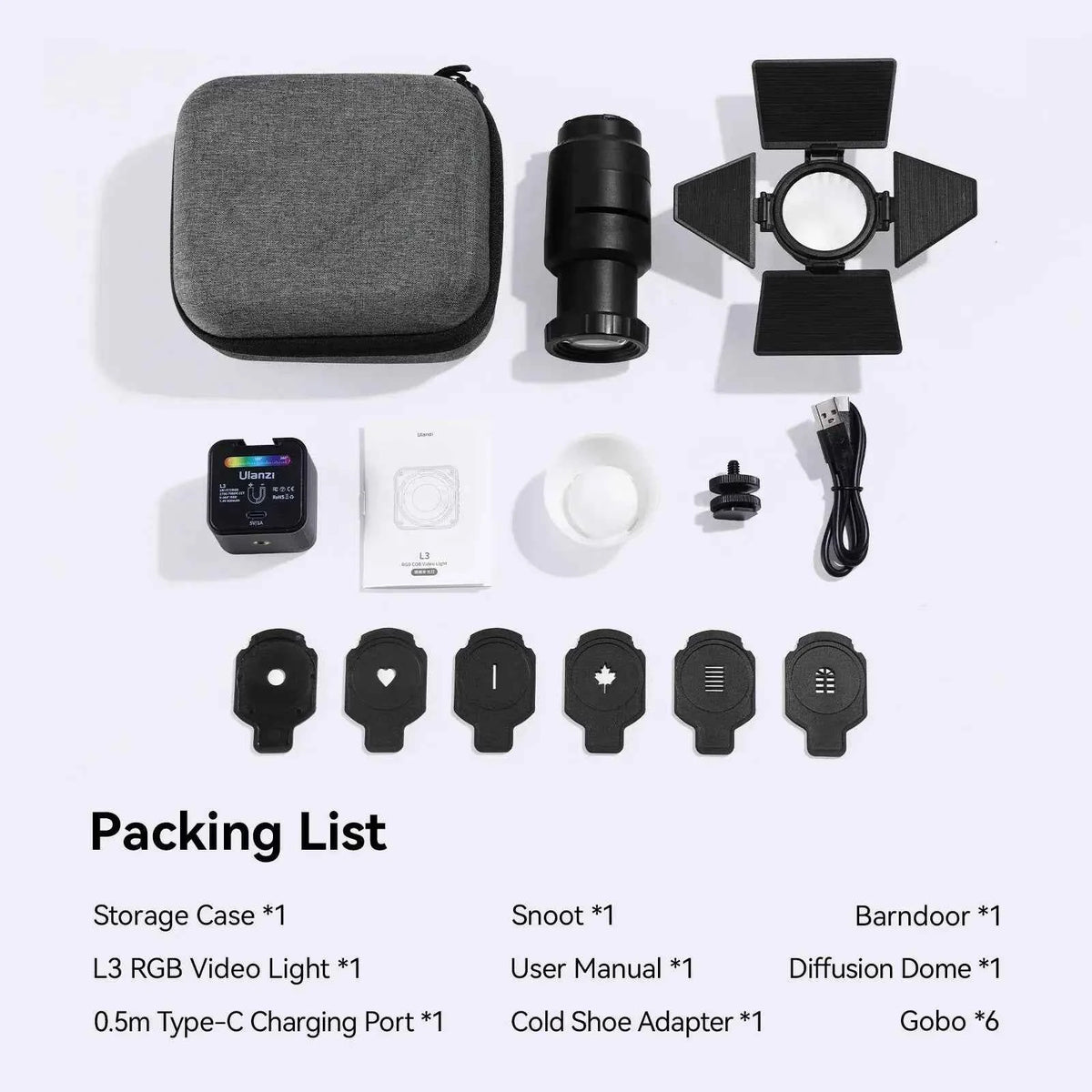 Ulanzi L3 RGB LED Waterproof Video Light Mini Magnetic Cube 2700K 7000K