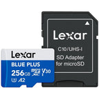 Lexar Blue Plus 256GB UHS I microSD Memory Card Lexar