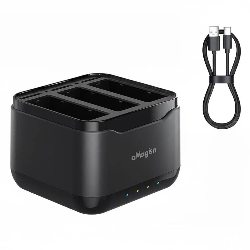 TEKTONIC Battery Charger Hub for Action 5 5 Pro 6 and 360 Fast Charging Multi Battery Charging Hub TEKTONIC