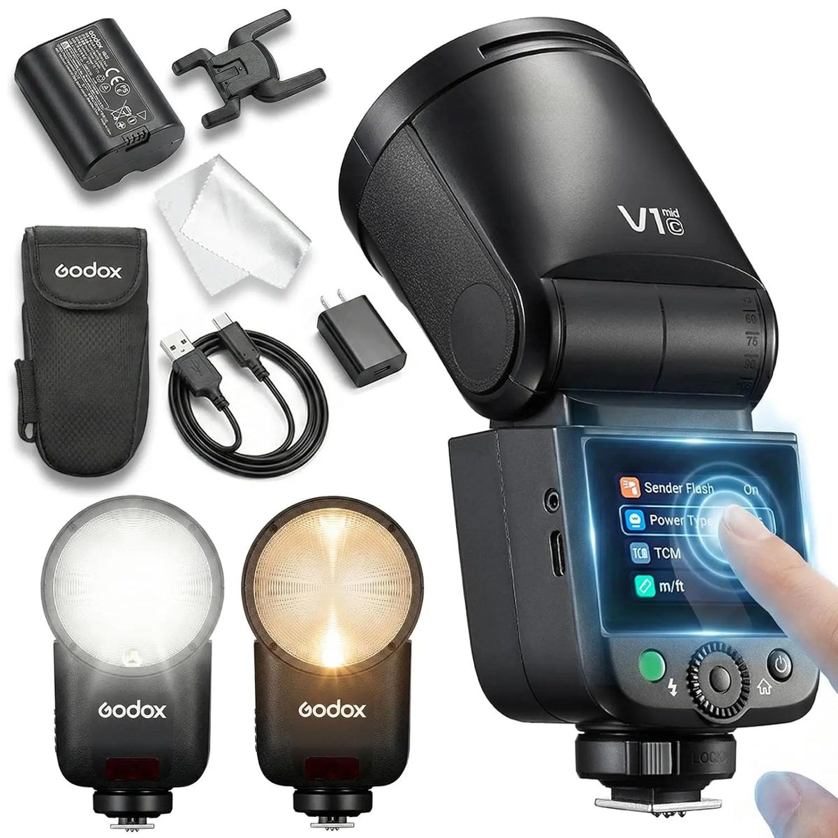 Godox V1 MID Flash 55Ws Round Head Touchscreen Speedlite Godox