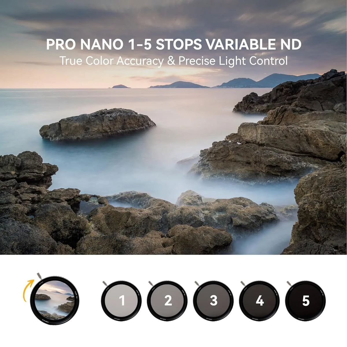 NiSi 105mm True Color ND Vario 1 to 5 Stops ND2 ND32 Variable ND Filter Nisi