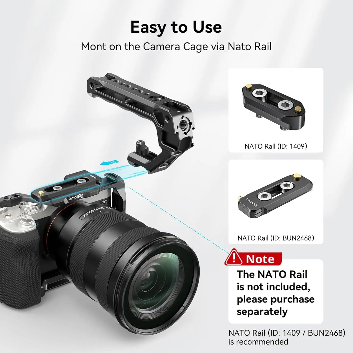 SmallRig Lightweight NATO Top Handle with Quick Release Clamp 3766 SMALLRIG