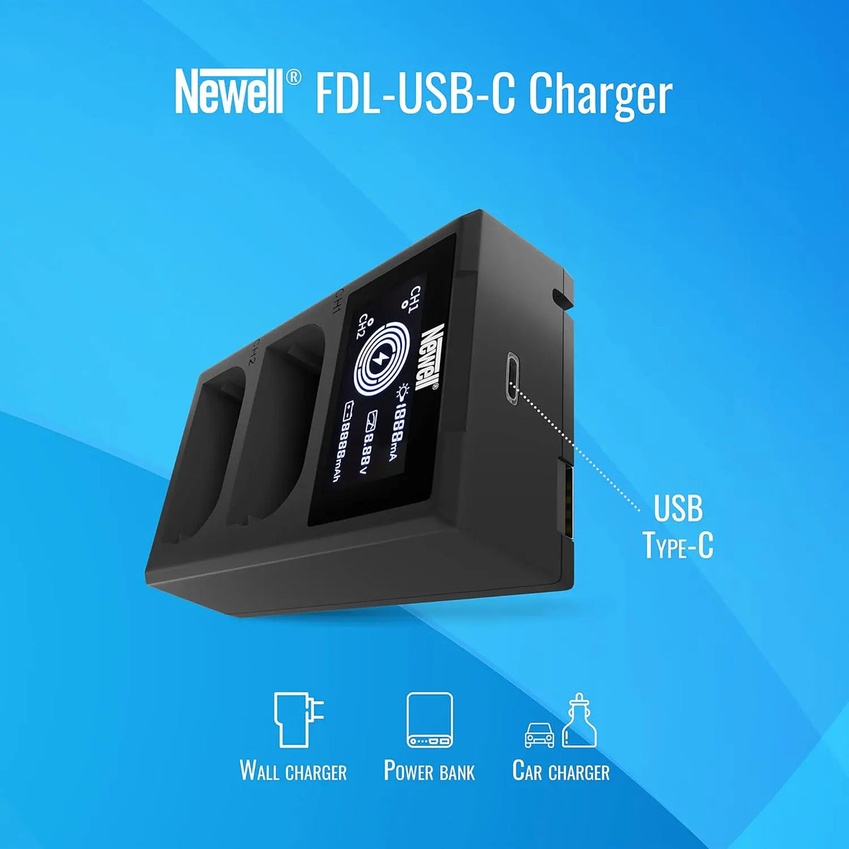 Newell USB C Charger FDL NPFZ100 Dual Battery Charging Station Newell