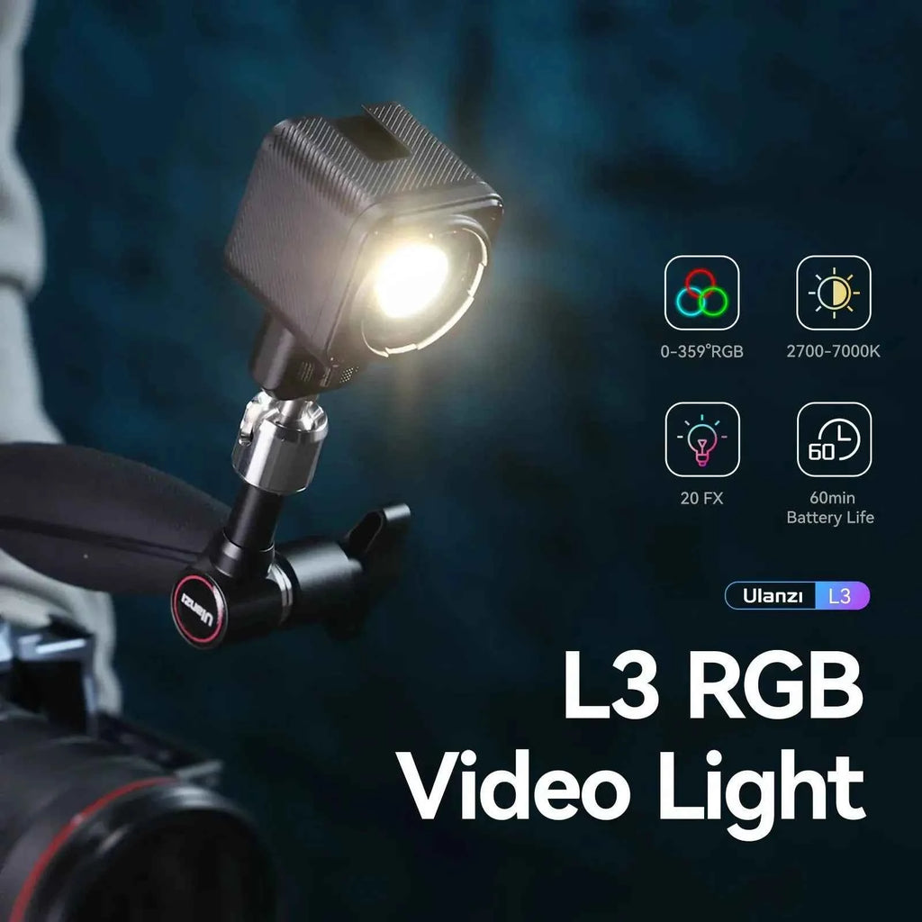 Ulanzi L3 RGB LED Waterproof Video Light Mini Magnetic Cube 2700K 7000K