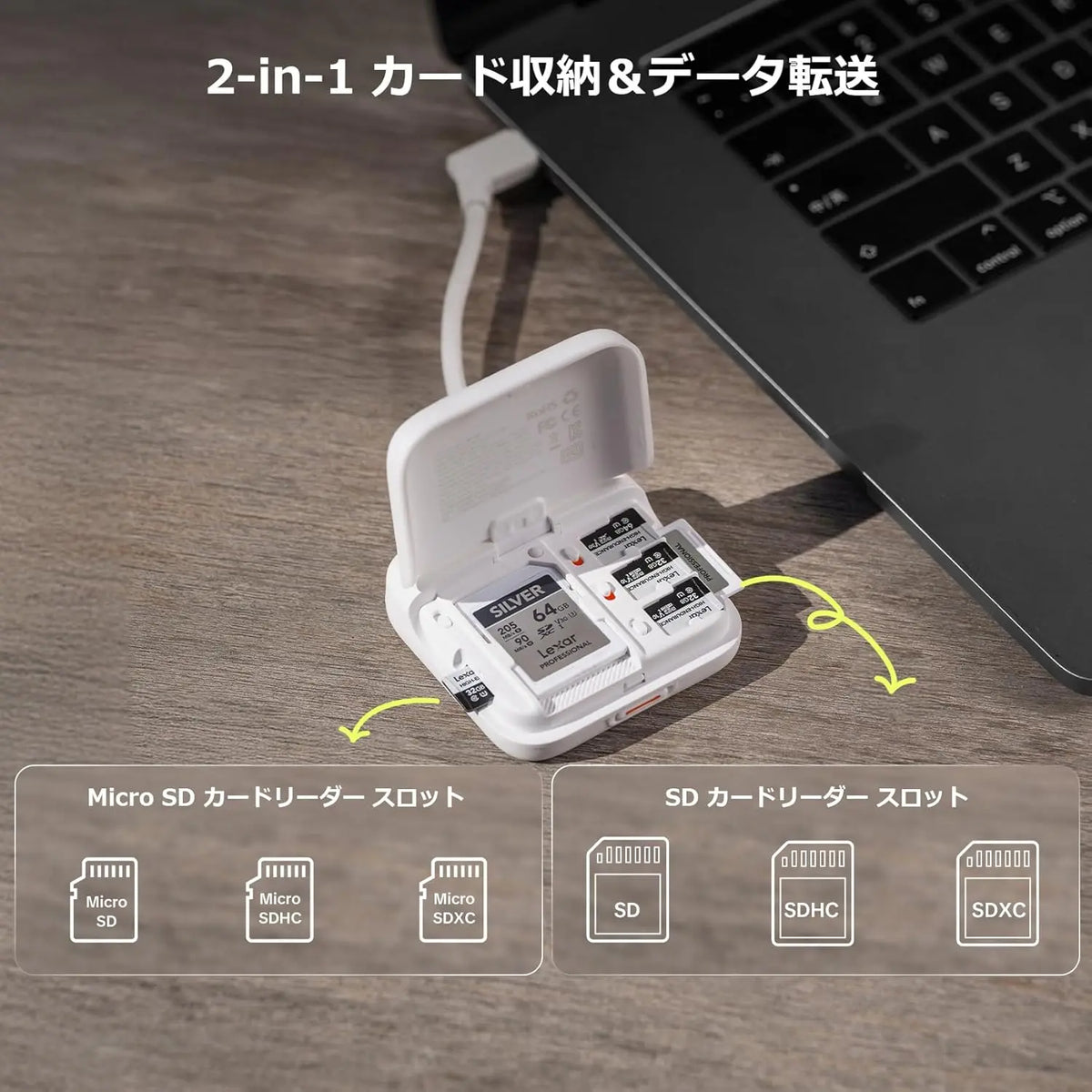PGYTECH CreateMate Mini Card Reader Case Type C Ivory White PGYTECH
