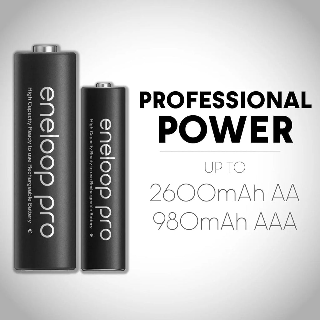 Panasonic Eneloop Pro AA Rechargeable Batteries BK-3HCCE/4BN 2550mAh Panasonic