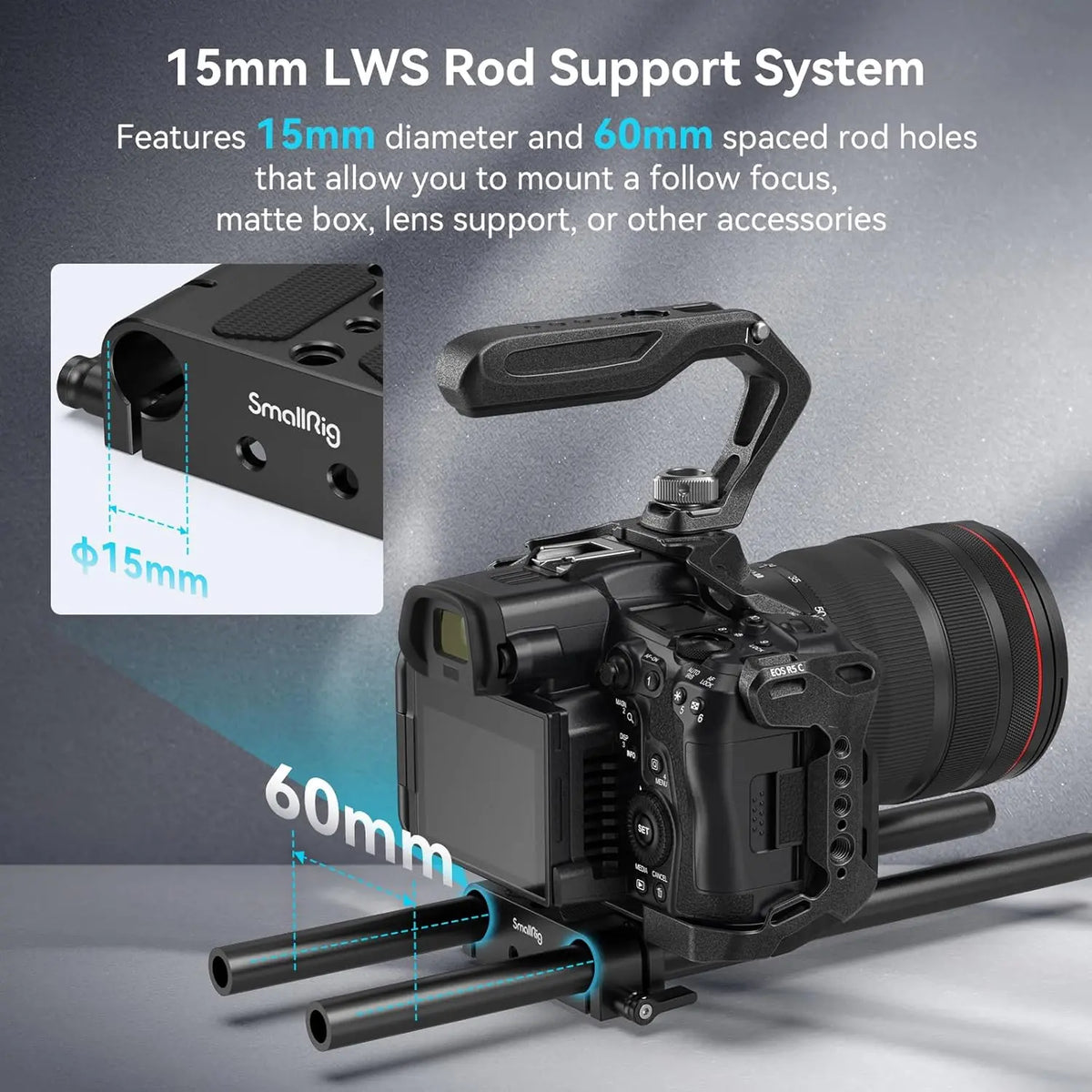 SmallRig Camera Base Plate with Rod Rail Clamp 1674 SMALLRIG