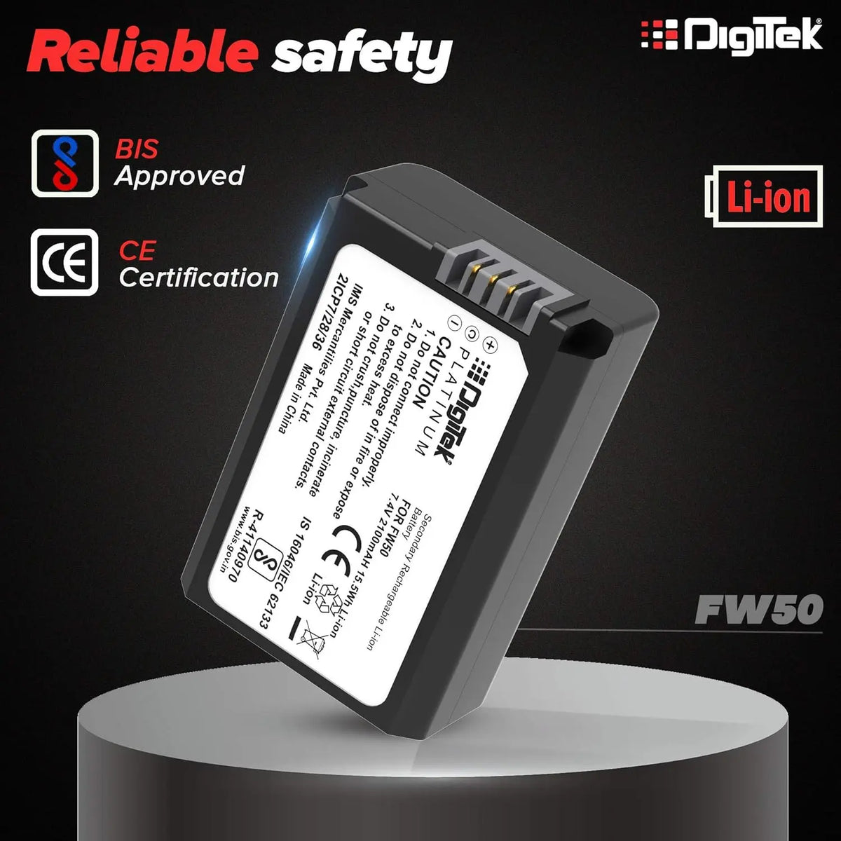 DIGITEK Platinum FW50 Lithium-Ion Rechargeable Battery Digitek
