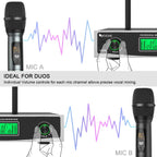 FIFINE K040 Dual Wireless Handheld Microphone System | UHF Cordless Dynamic Microphones with Dual-Channel Receiver Fifine