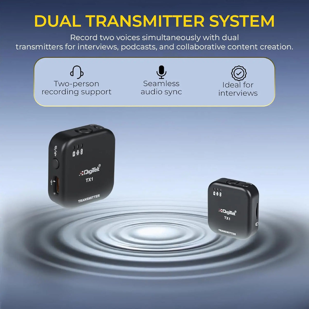 Digitek DWM 122 2 in 1 Wireless Microphone Digitek