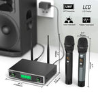FIFINE K040 Dual Wireless Handheld Microphone System | UHF Cordless Dynamic Microphones with Dual-Channel Receiver Fifine