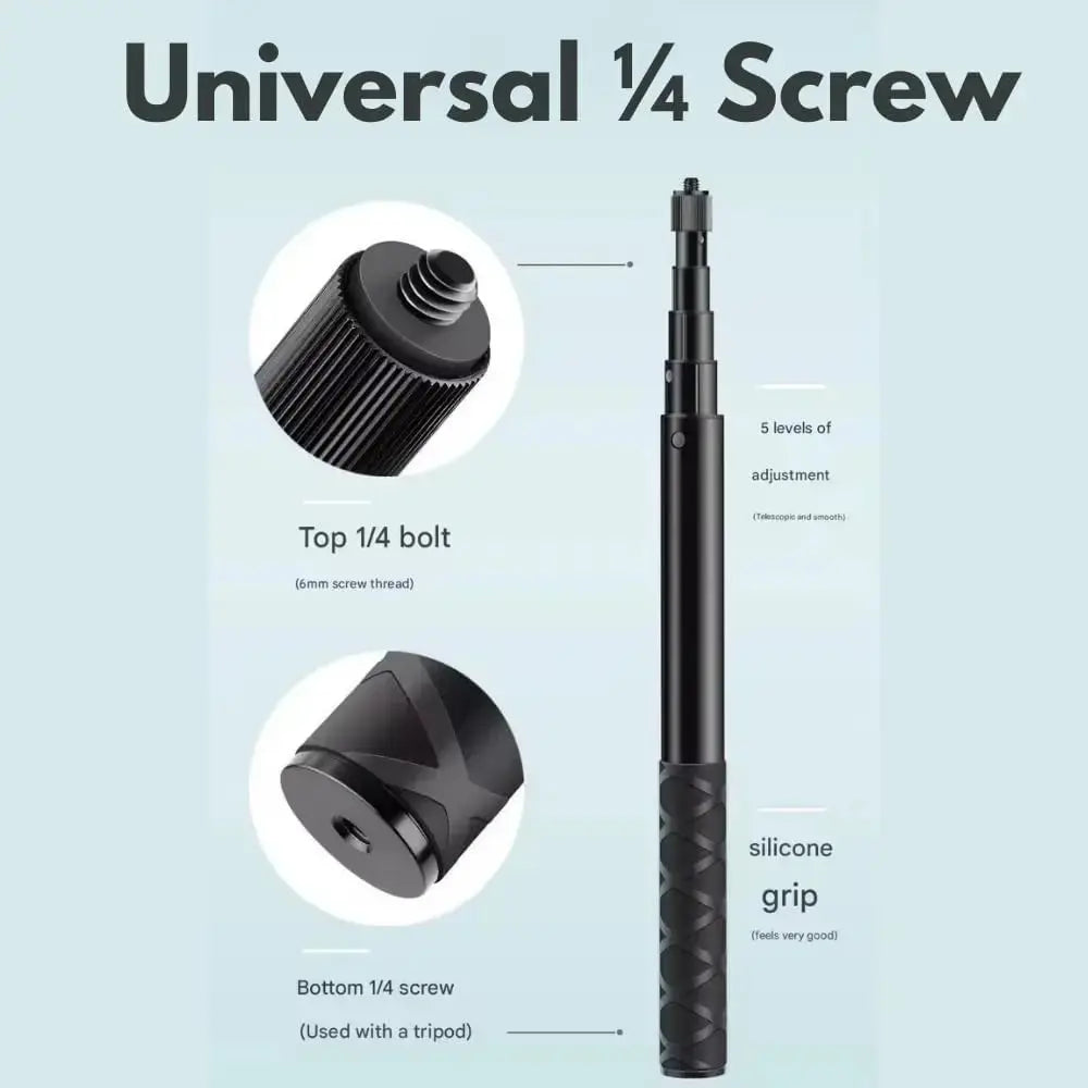 TEKTONIC 120cm Invisible Selfie Stick for Action Cameras Extendable Monopod TEKTONIC