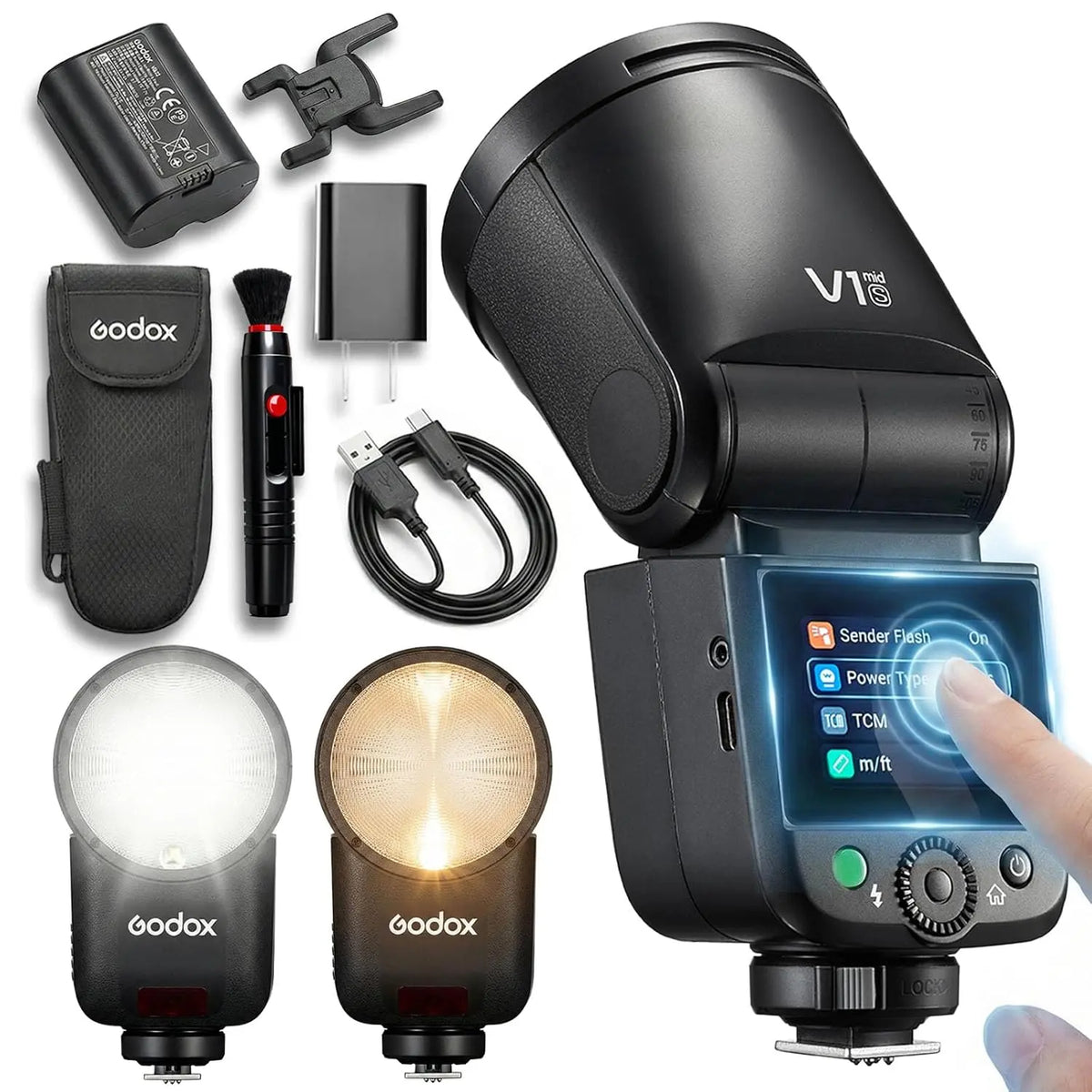 Godox V1 MID Flash 55Ws Round Head Touchscreen Speedlite Godox