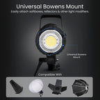 HIFFIN COB-150P 150W Bi-Color LED Video Light for Photography & Videography | 3200K-5600K | 13800 Lux @1m | 18cm Reflector | Infrared Remote Control Hiffin