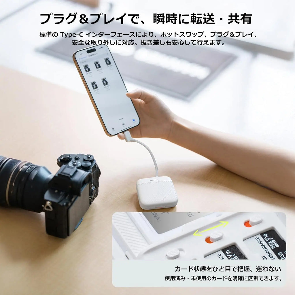PGYTECH CreateMate Mini Card Reader Case Type C Ivory White PGYTECH