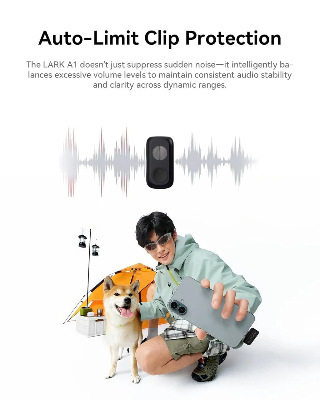 Hollyland LARK A1 Duo Wireless Magnetic Microphone for iPhone 15/16, iPad & Android Hollyland