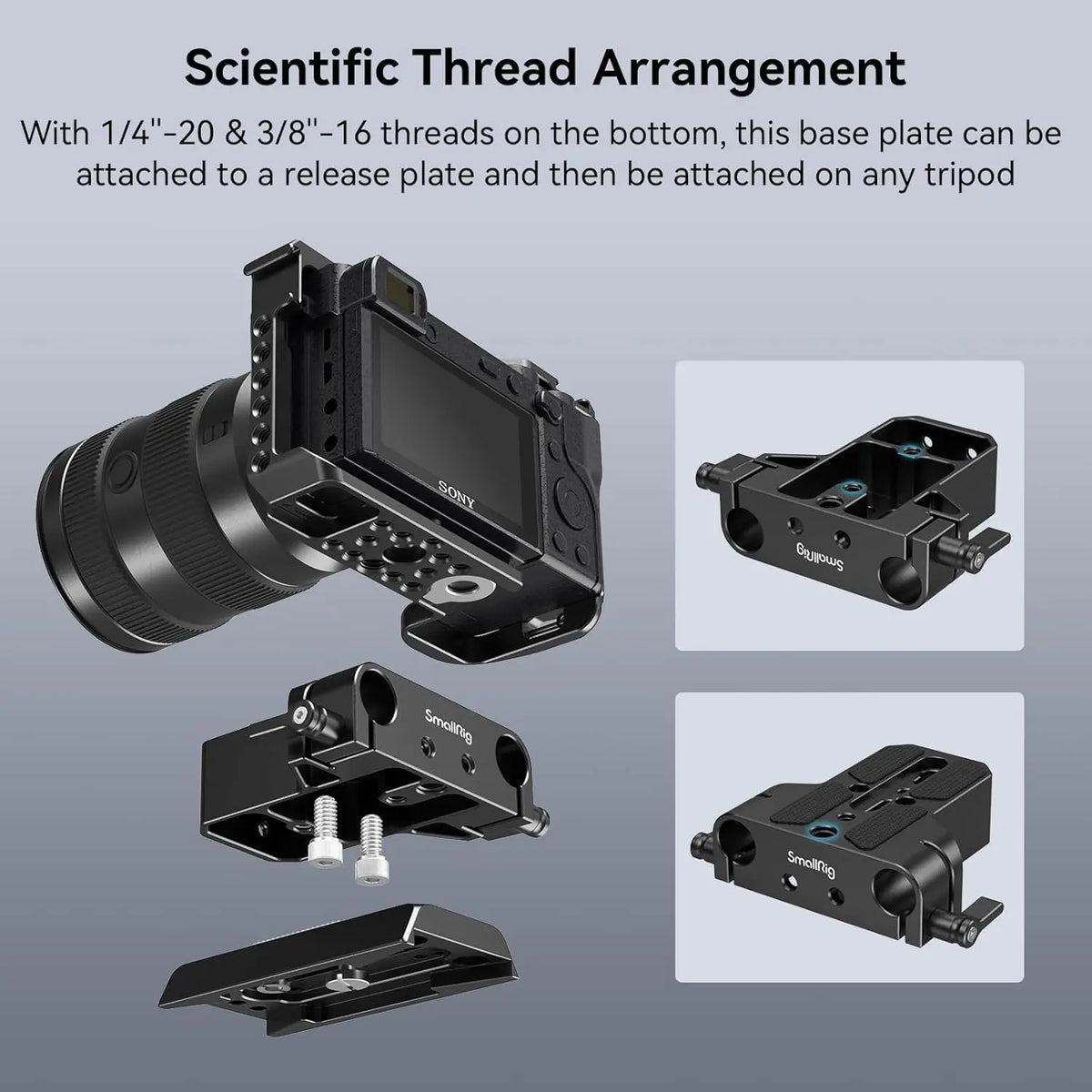 SmallRig Camera Base Plate with Rod Rail Clamp 1674 SMALLRIG