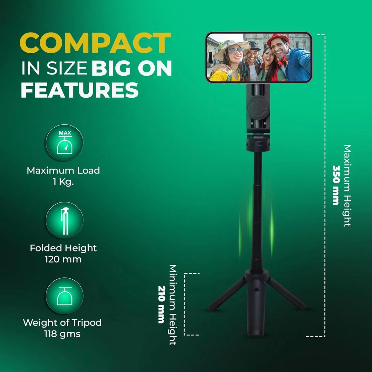 Digitek DTR 350 SS Magnetic Selfie Stick Tripod Digitek