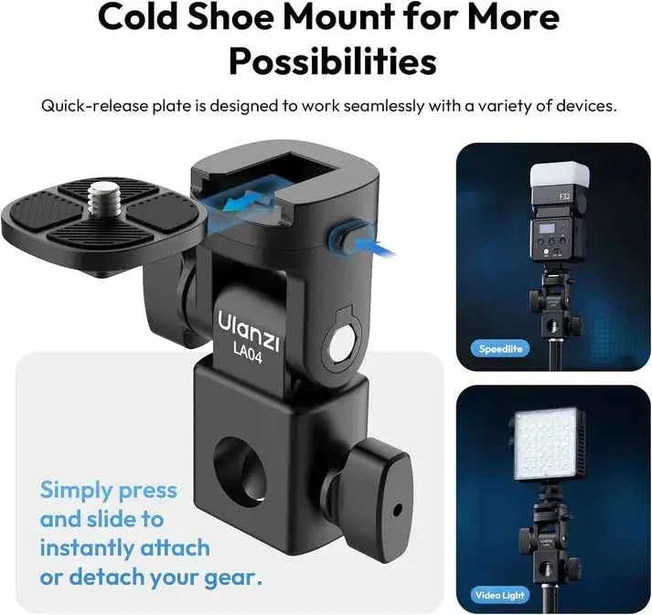 Ulanzi LA04 Light Stand Mount Adapter Quick Release Tilt Head