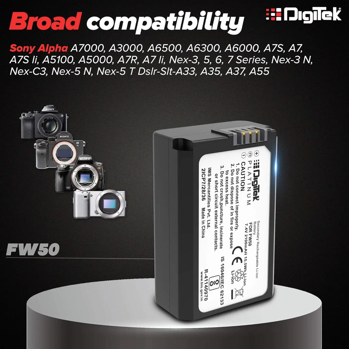 DIGITEK Platinum FW50 Lithium-Ion Rechargeable Battery Digitek