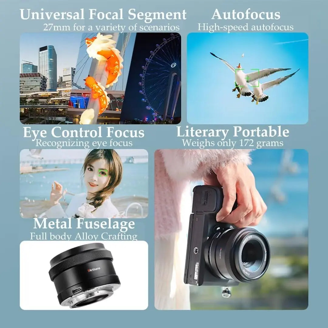 7Artisans AF 27mm F2.8 Prime Lens for Sony E Mount | Full-Frame Autofocus Lens with STM Motor 7ARTISANS