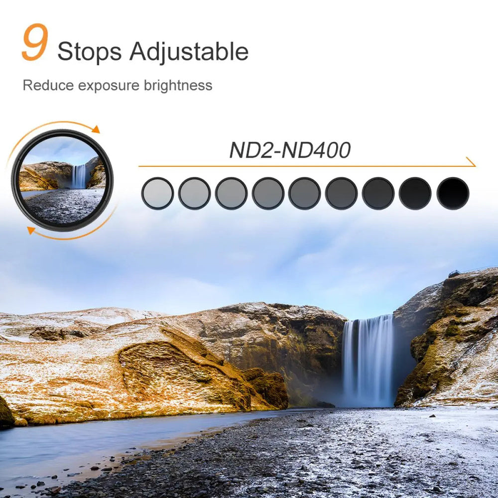 K&F Concept KF01.1405 77mm variable ND filter alternate view