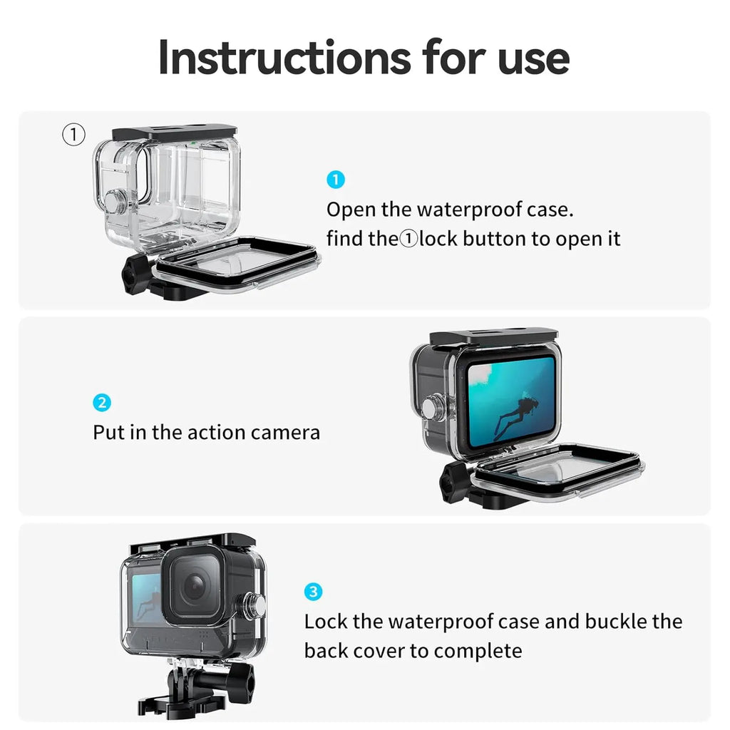 TELESIN Waterproof Dive Case for GoPro Hero 10/9 Black TELESIN
