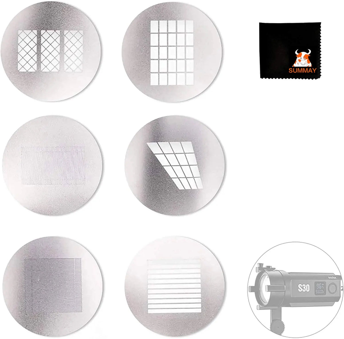 Godox SA 09 004 GOBO Set Creative Effects for S30 LED Light Godox