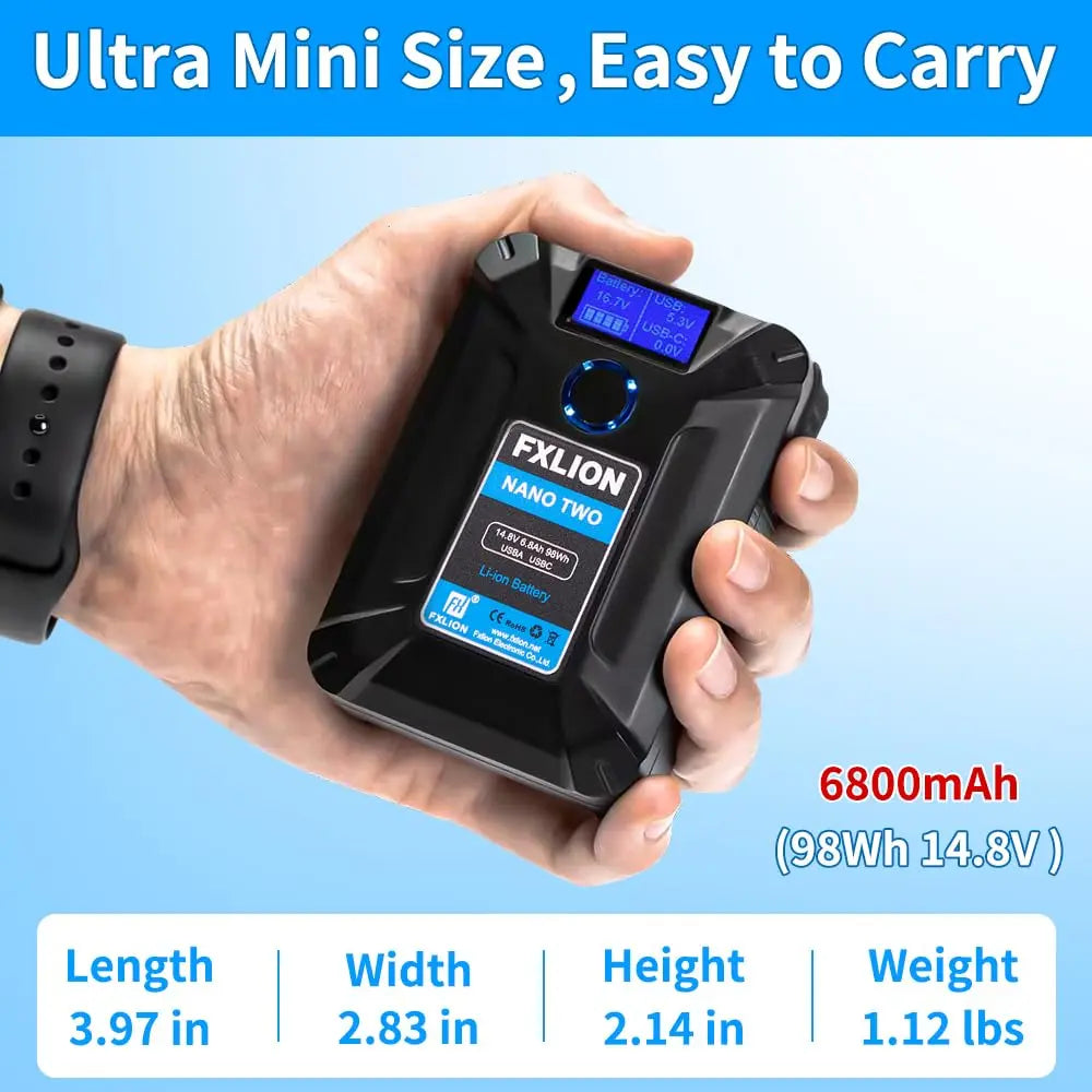 FXLION Nano Two 98Wh Tiny VMount VLock Battery Fxlion