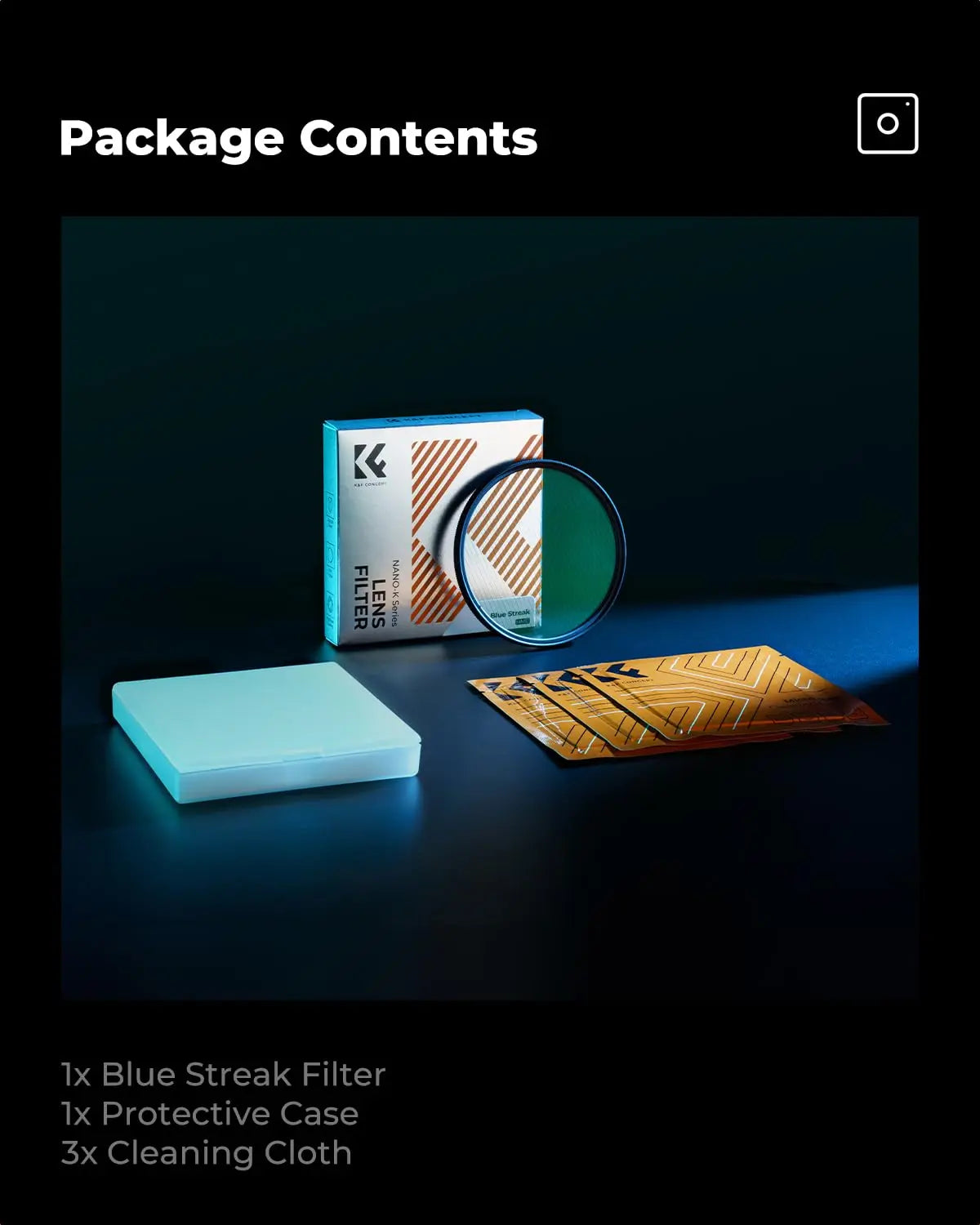 K and F Concept 82mm Blue Streak Anamorphic Lens Filter K&F