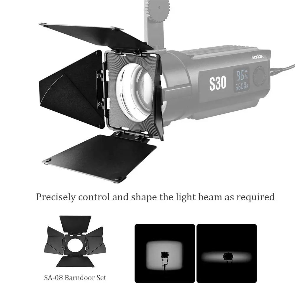 Godox SA 08 Barn Door Set for S30 LED Focusing Light Godox