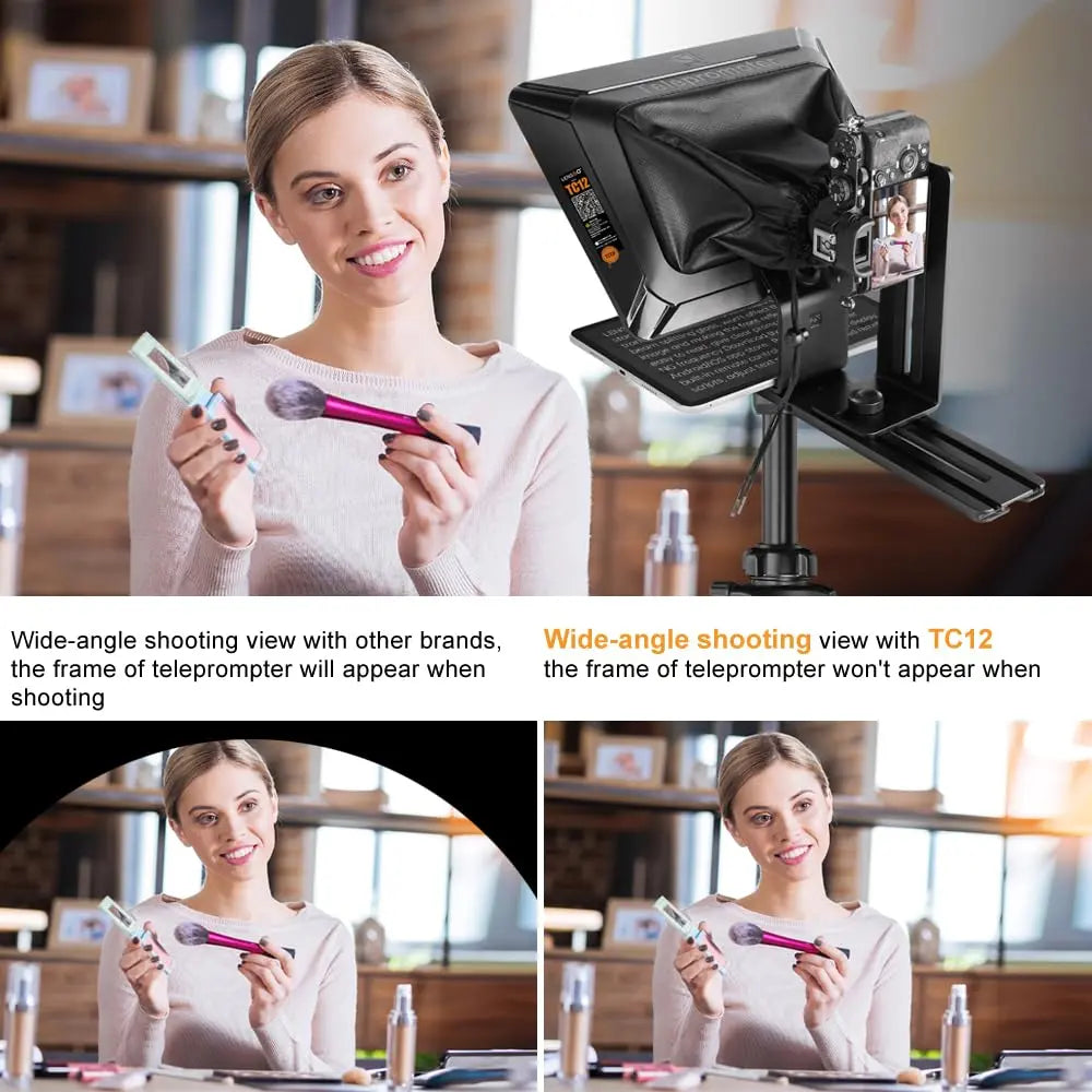 Lensgo TC12 Camera Teleprompter 12.9 Inch for DSLR Smartphone Tablet Lens Go