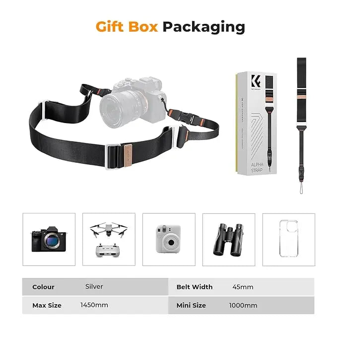 TEKTONIC K and F Concept 32mm Camera Strap Grey KF13 115 K&F