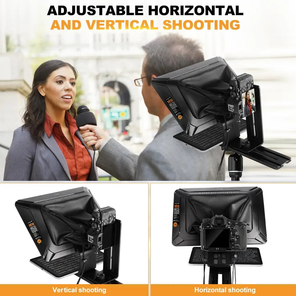 Lensgo TC12 Camera Teleprompter 12.9 Inch for DSLR Smartphone Tablet Lens Go
