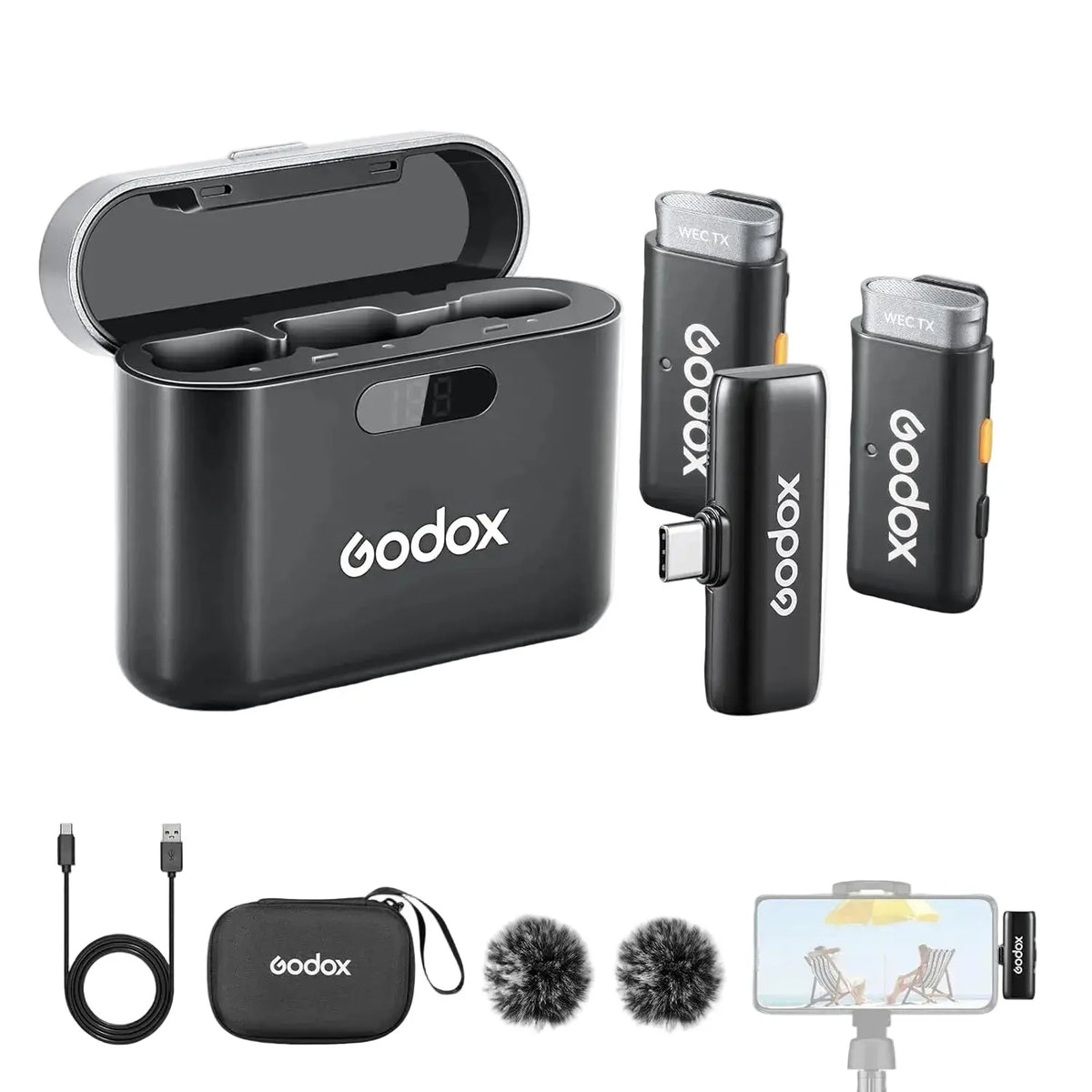 Godox WES2 Kit2 Wireless Lavalier Microphone Godox