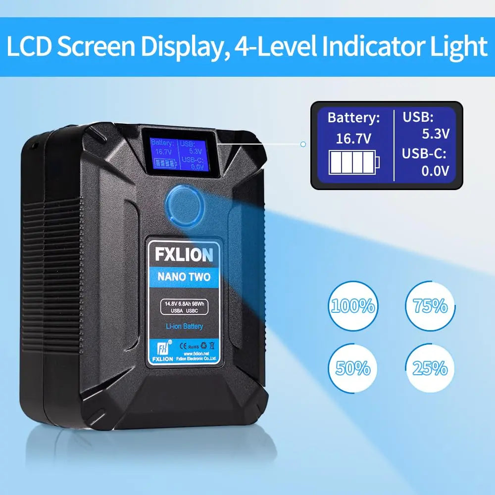 FXLION Nano Two 98Wh Tiny VMount VLock Battery Fxlion