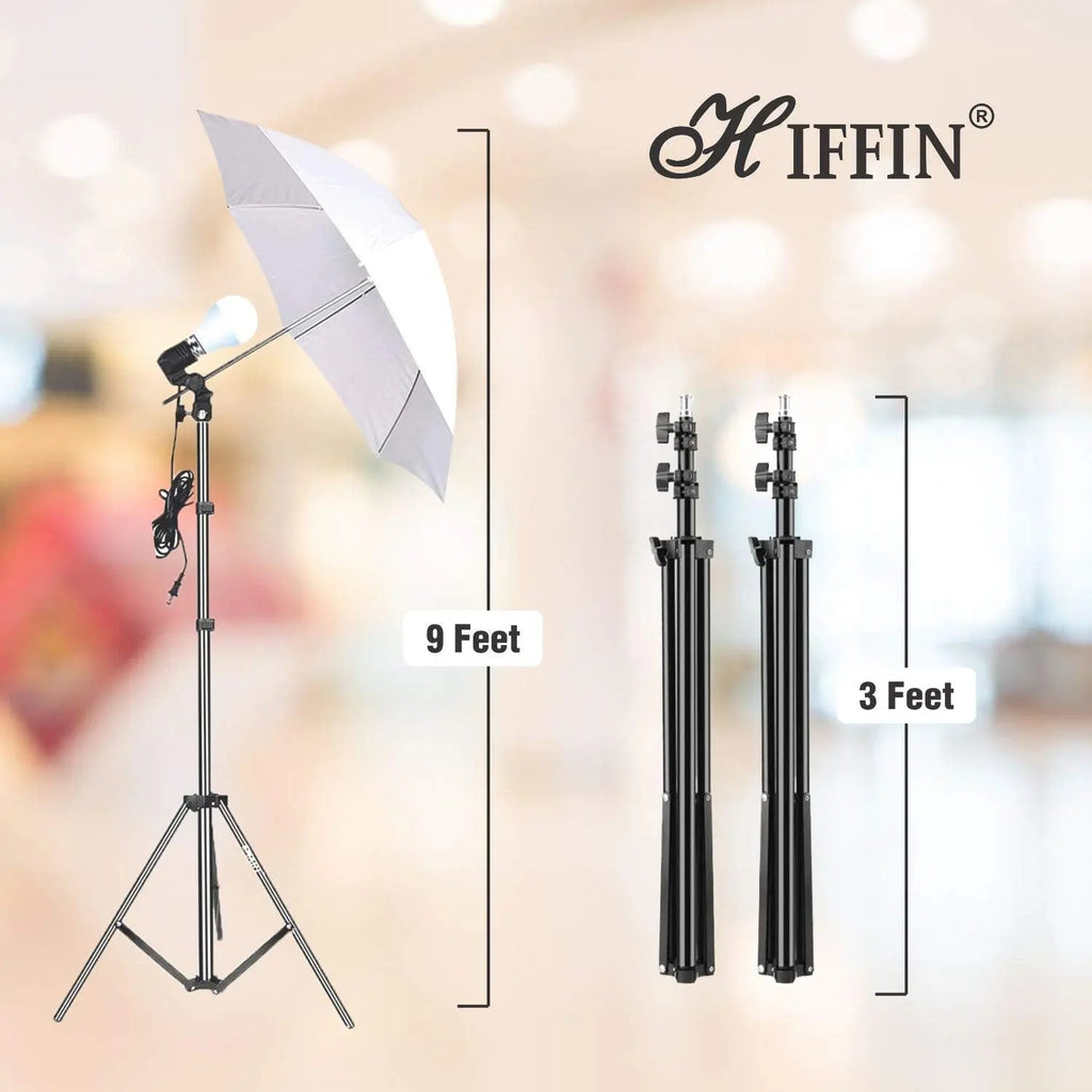 HIFFIN E27 Studio Umbrella Lighting Kit with 9Ft Stand Set of 2 HIFFIN