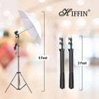 HIFFIN E27 Studio Umbrella Lighting Kit with 9Ft Stand Set of 2 HIFFIN