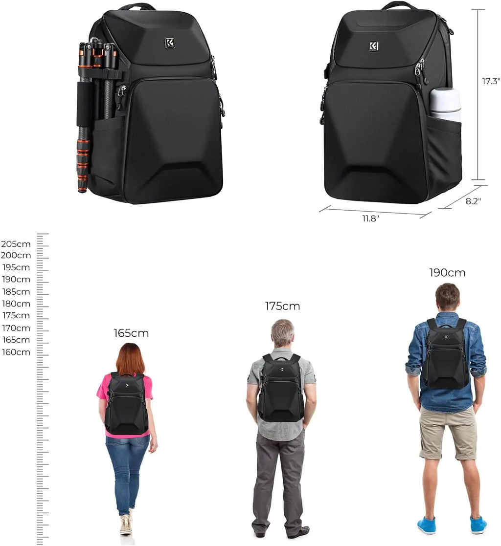 K and F Concept 20L Hard Shell Camera Backpack with Laptop Compartment K&F