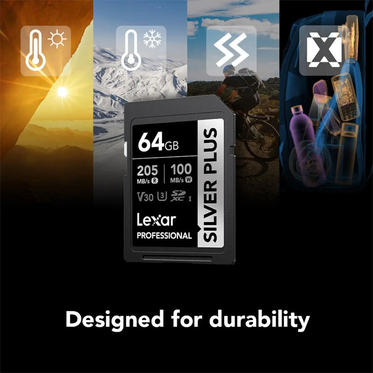 Lexar Professional Silver Plus 64 GB SDXC UHS I Memory Card Lexar