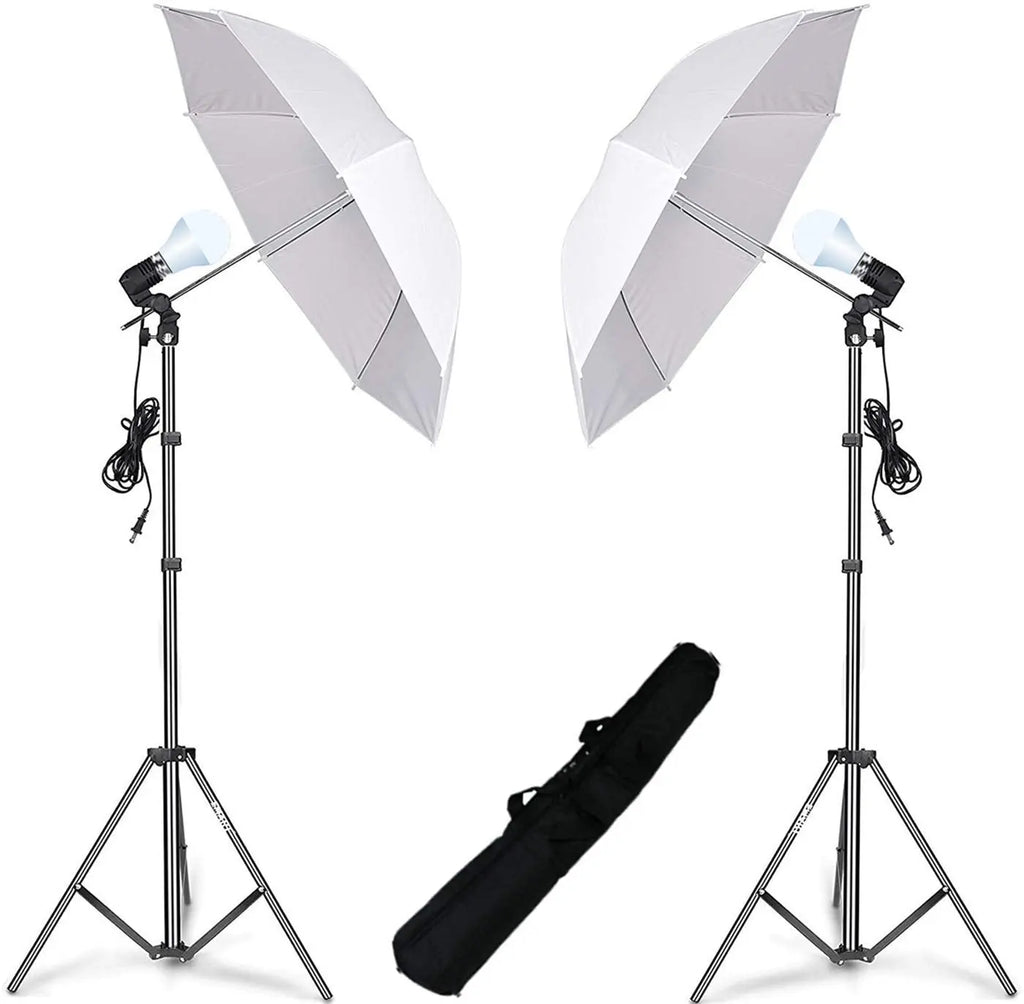 HIFFIN E27 Studio Umbrella Lighting Kit with 9Ft Stand Set of 2 HIFFIN