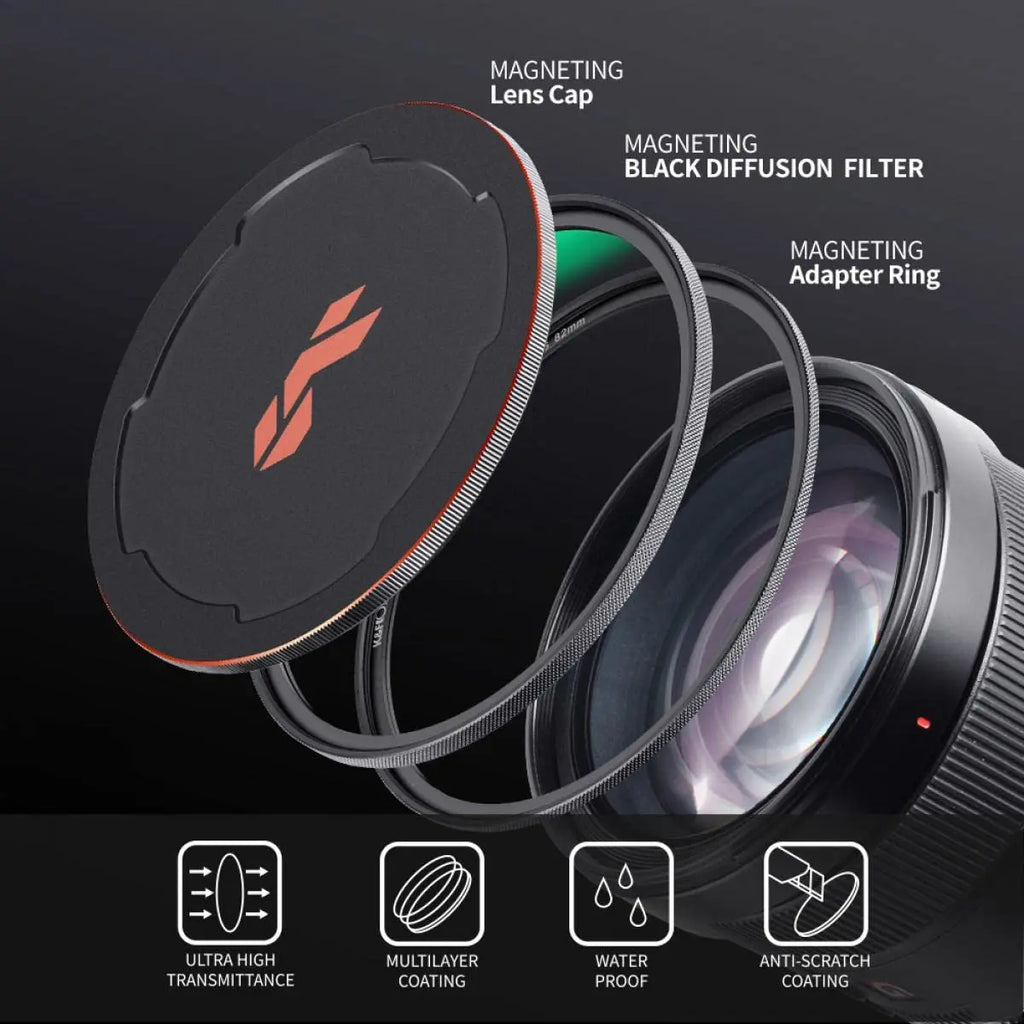 K and F 77mm Magnetic Black Mist Filter 1 by 4 Nano X K&F