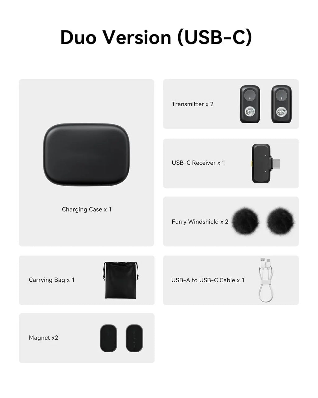 Hollyland LARK A1 Duo Wireless Magnetic Microphone for iPhone 15/16, iPad & Android Hollyland