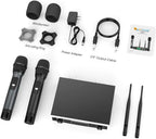 FIFINE K040 Dual Wireless Handheld Microphone System | UHF Cordless Dynamic Microphones with Dual-Channel Receiver Fifine