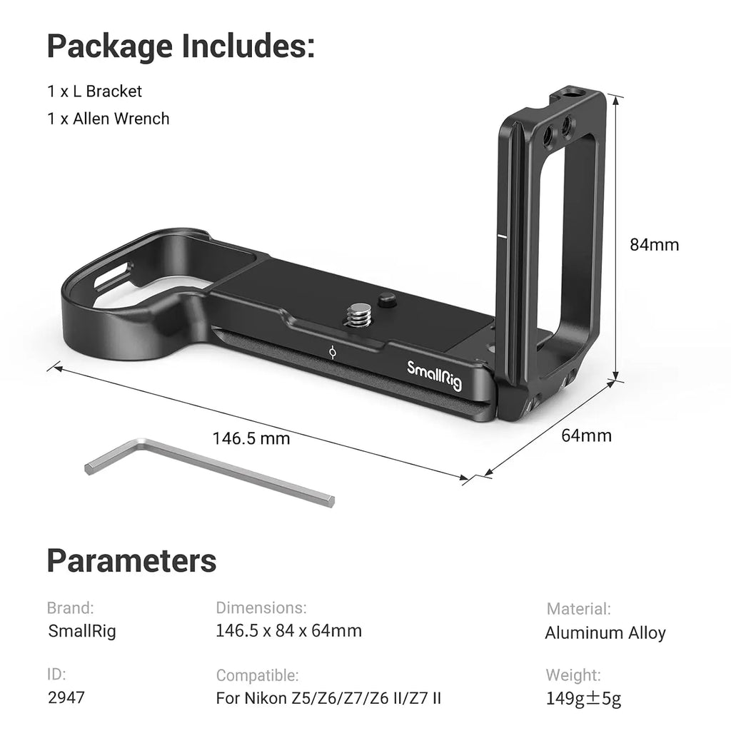 SmallRig L Bracket for Nikon Z5 Z6 Z7 Z6II Z7II Camera 2947 SMALLRIG