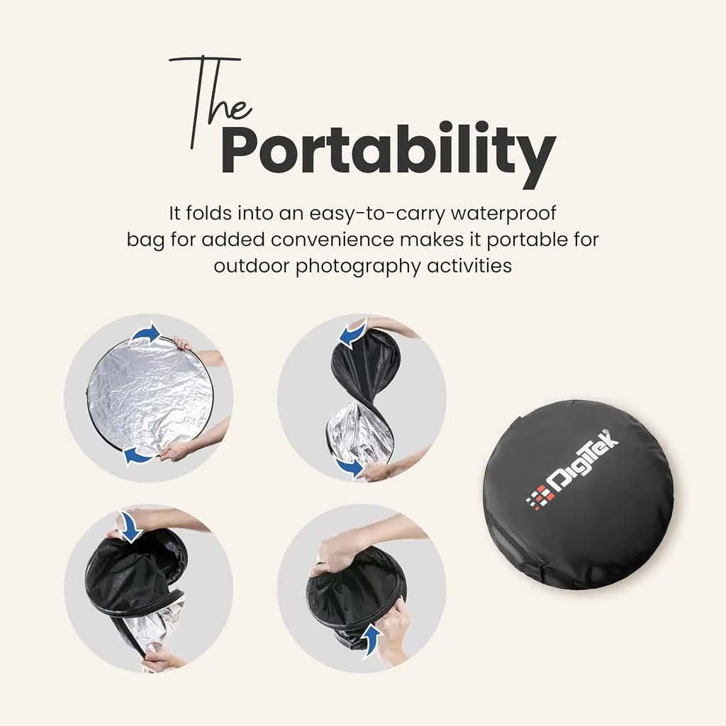 Digitek DRB 5-1 45-Inch 5-in-1 Collapsible Camera Reflector for Studio Photography Digitek