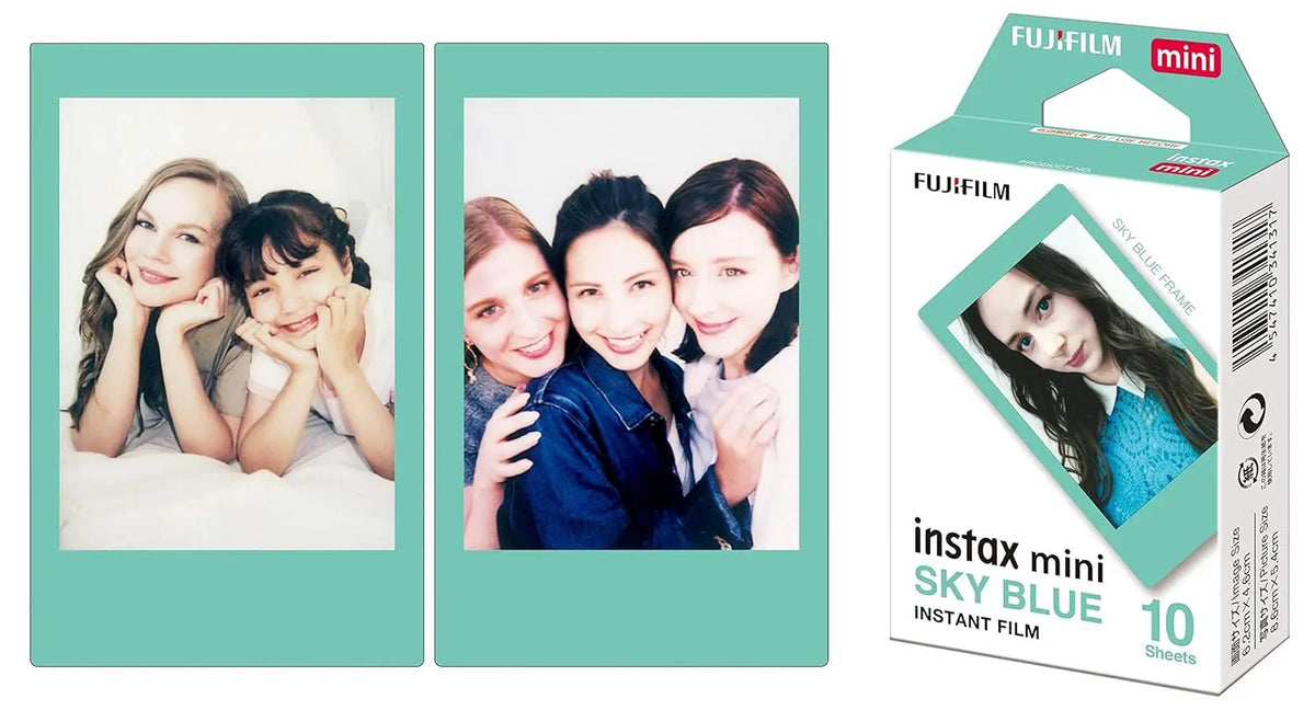 Fujifilm Instax Mini Designer Instant Film Sky Blue Frame | 10 Sheets | Fujifilm