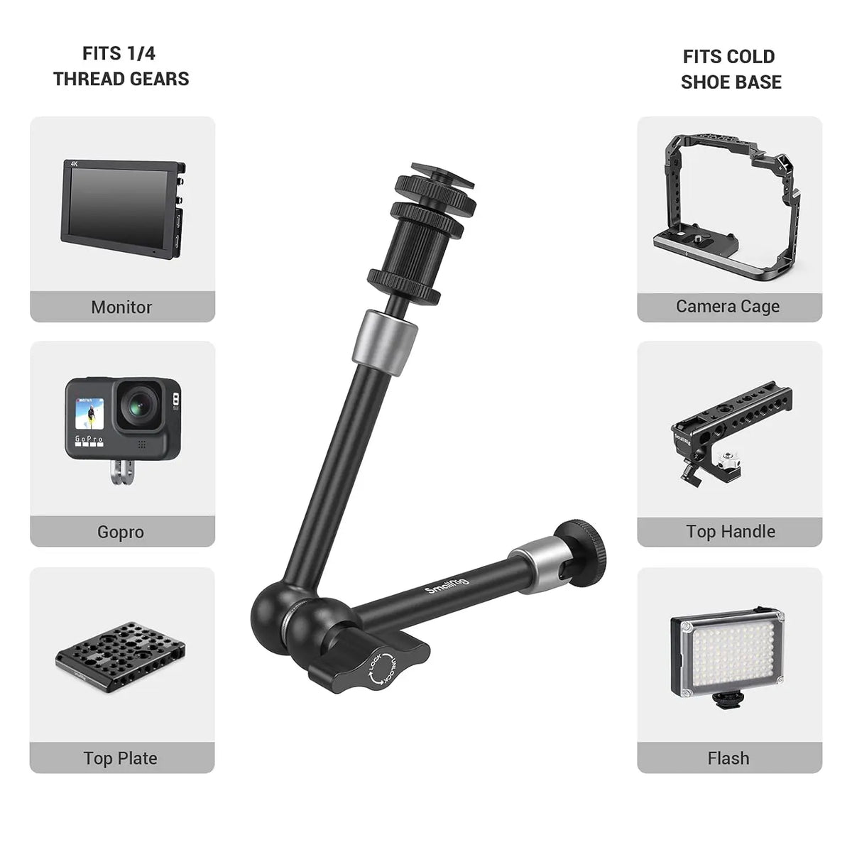 Smallrig Articulating Rosette Arm Max 11 Inches Long 1498B SMALLRIG